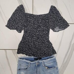 Cropped Boho Flowy Polkadot Top